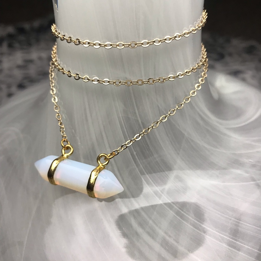 Boho Moonstone 14k Gold Plated Necklace